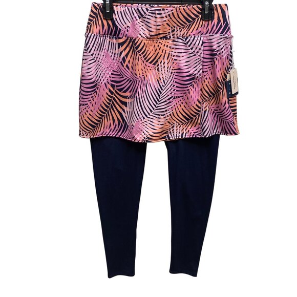Tommy Bahama Skort Leggings Pink Orange Palm Print Womens Size M NWT - Picture 1 of 8